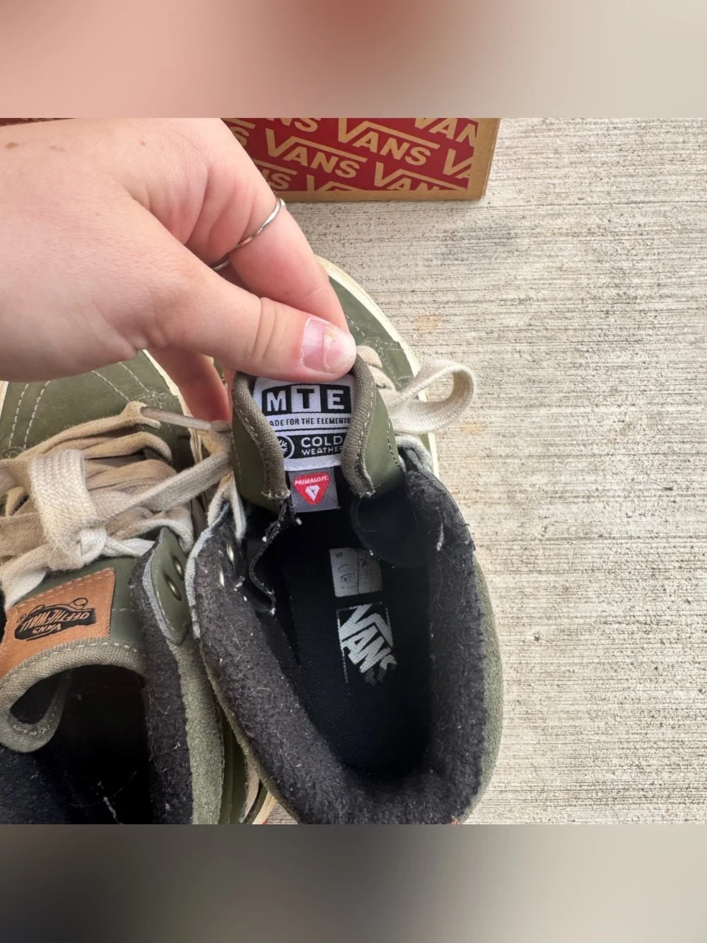 Kids Olive Green Elements High Top Vans